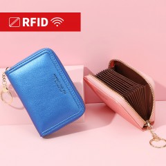 WEICHEN Portefeuille en cuir PU femme porte-cartes anti-magnétique