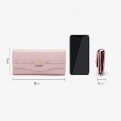 Portefeuille en cuir femme sac à main longue multifonction à trois couches