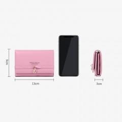 Portefeuille Court pour Femme avec Ornements Porte-Monnaie en Cuir PU