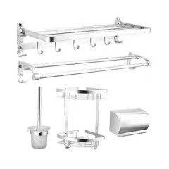 Ensemble de cinq pièces de support de salle de bain en aluminium