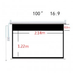 Écran de projection électrique télécommande levage automatique HD 100"/120" 16:9/4:3