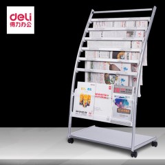 DELI Porte-revues en métal 6 niveaux à clip + 1 compartiment rangement