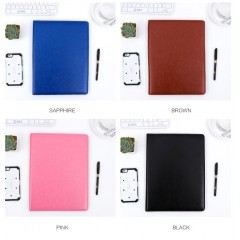 Carnet porte-documents en cuir avec clip calcultrice à choisir