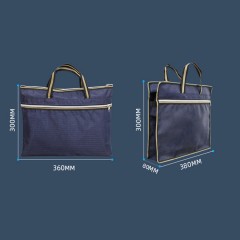 Sac à documents portable avec fermeture éclair en tissu Oxford
