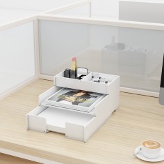 Support de documents de bureau en plastique trois couches simple et pratique