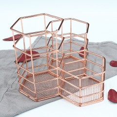 Porte-stylo de bureau métallque Rose