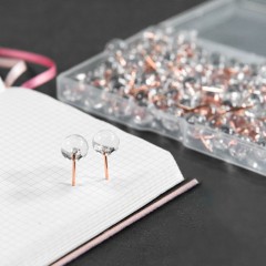 Punaise à tête de balle ronde transparente 100 pièces par boîte