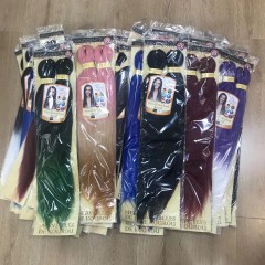 Extension de cheveux synthétique rose raide doux pour tressage 26 pouces