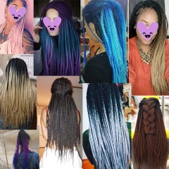 Tresses pour homme et femme de 24 pouces en fibre synthétique