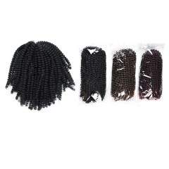 Mèches de 8 Pouces en fibre synthétique aux cheveux bouclé