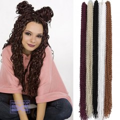 Extension capillaire tressé ondulée pour femme en fibre synthétique