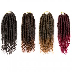 mèches bouclée aux cheveux en fibre synthétiques  à basse température de 12 pouces 12 mèches/pack