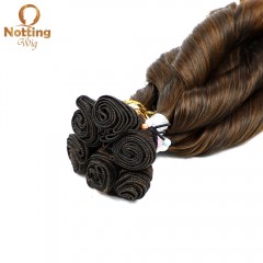Mèches de cheveux synthétiques  Set de 6 pièces 16 pouces cheveux bouclés marrons