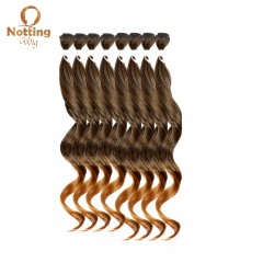 Extension de cheveux en fibre haute température lot de 8 pcs cheveux marron bouclés