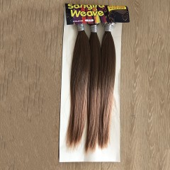 Extension de cheveux lot de 3 pièces 16 pouces de fibres haute température cheveux longs et lisses