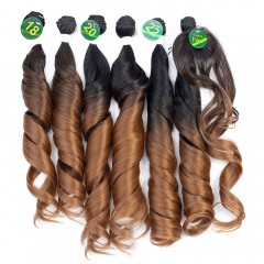 Mèches en fibre synthétiques de haute qualité lot de 6pcs avec trois longueurs cheveux ondulé Body Wave