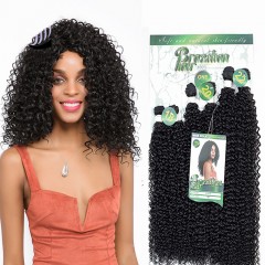 Mèches synthétiques à haute température lot de 6 avec Trois longueurs cheveux longs bouclés Facile à installer