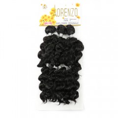 Extension de cheveux en fibre synthétique à haute température cheveux ondulés vague profonde 10 pouces