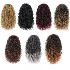 Perruque de 14 pouces aux cheveux bouclée en fibre synthétique