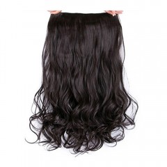 Extension de cheveux synthétique en fibre cheveux épais ondulé à clip