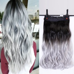 Extensions de cheveux synthétique en fibre 24 pouces avec clip