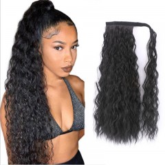 Perruque - Postiche  en fibre  synthétique au  cheveux ondulée de 24 pouces avec cordon de serrage