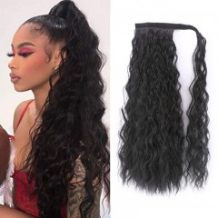 Perruque - Postiche  en fibre  synthétique au  cheveux ondulée de 24 pouces avec cordon de serrage