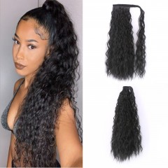 Perruque - Postiche  en fibre  synthétique au  cheveux ondulée de 24 pouces avec cordon de serrage