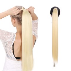 Perruque - Postiche  en fibre  synthétique au  cheveux raides de 34 pouces avec cordon de serrage