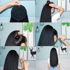 Mèche queue de cheval en fibre de haute température cheveux ondulé 22 pouces