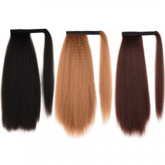 Extension de cheveux en fibre synthétique cheveux raides avec colle magique 22 pouces