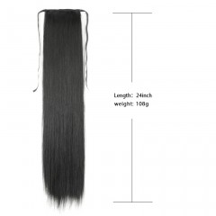 Mèches cheveux raides en fibre sythétique 24 pouces avec sangles