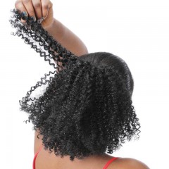Perruque chignon frisé en fibre synthétique