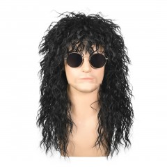 Cosplay perruque pour hommes en fibre synthétique checeux frisés et longs 18 pouces sans lace