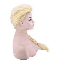 Elsa Cosplay sans dentelle perruque 20 pouces tressé blonde