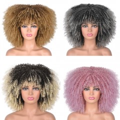 Perruque de 10 pouces aux cheveux frisée  en fibre synthétique résistant à la chaleur