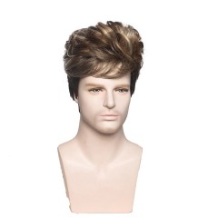 Bonnet de Perruque homme 6 pouces en fibre synthétique résistant à la chaleur et à haute température