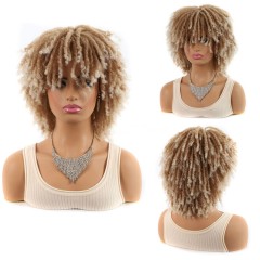 Perruque bouclée en fibre synthétique résistante à la chaleur 10 pouces