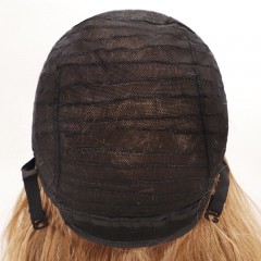 Perruque en fibre synthétique cheveux longs et raides 15 pouces