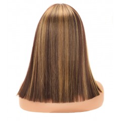 Perruque en fibre synthétique cheveux longs et raides 15 pouces