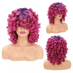Perruque en fibre sythétique Cheveux bouclés violet 13 pouces