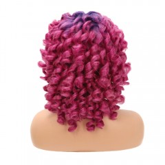 Perruque en fibre sythétique Cheveux bouclés violet 13 pouces