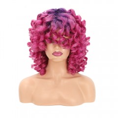 Perruque en fibre sythétique Cheveux bouclés violet 13 pouces