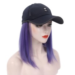 Perruque casquette  pour femme de 8 pouces à couleur dégradée