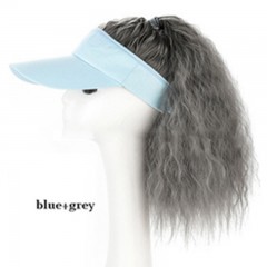 Perruque casquette  pour femme aux cheveux ondulée avec queue de cheval haute