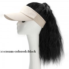 Perruque casquette  pour femme aux cheveux ondulée avec queue de cheval haute