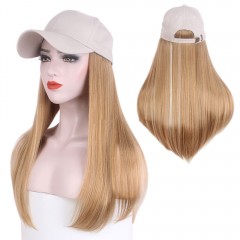 Perruque casquette de baseball pour femme aux cheveux blonde en fibre synthétique
