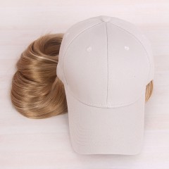 Perruque casquette de baseball pour femme aux cheveux blonde en fibre synthétique