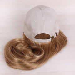 Perruque casquette de baseball pour femme aux cheveux blonde en fibre synthétique