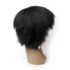 Perruque synthétique de 12 pouces aux cheveux ondulée , duveteux et moelleuse